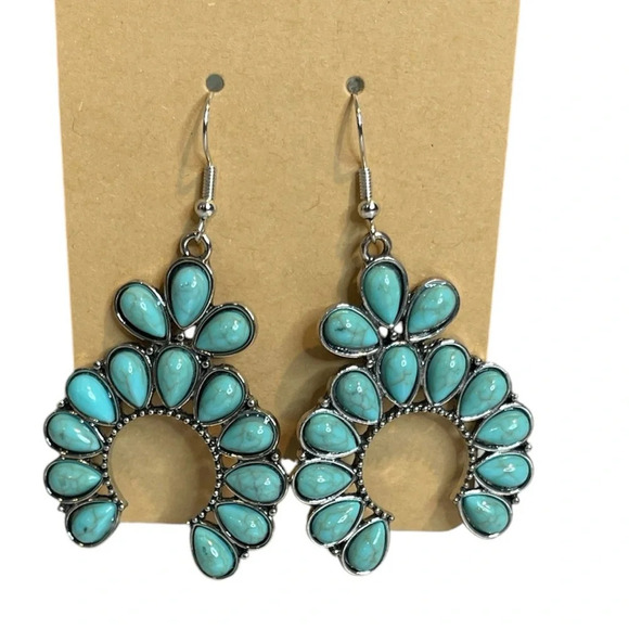 NWT 3 for $20 silver & turquoise horseshoe dangle pierced earrings “you pick 3” - Picture 4 of 5